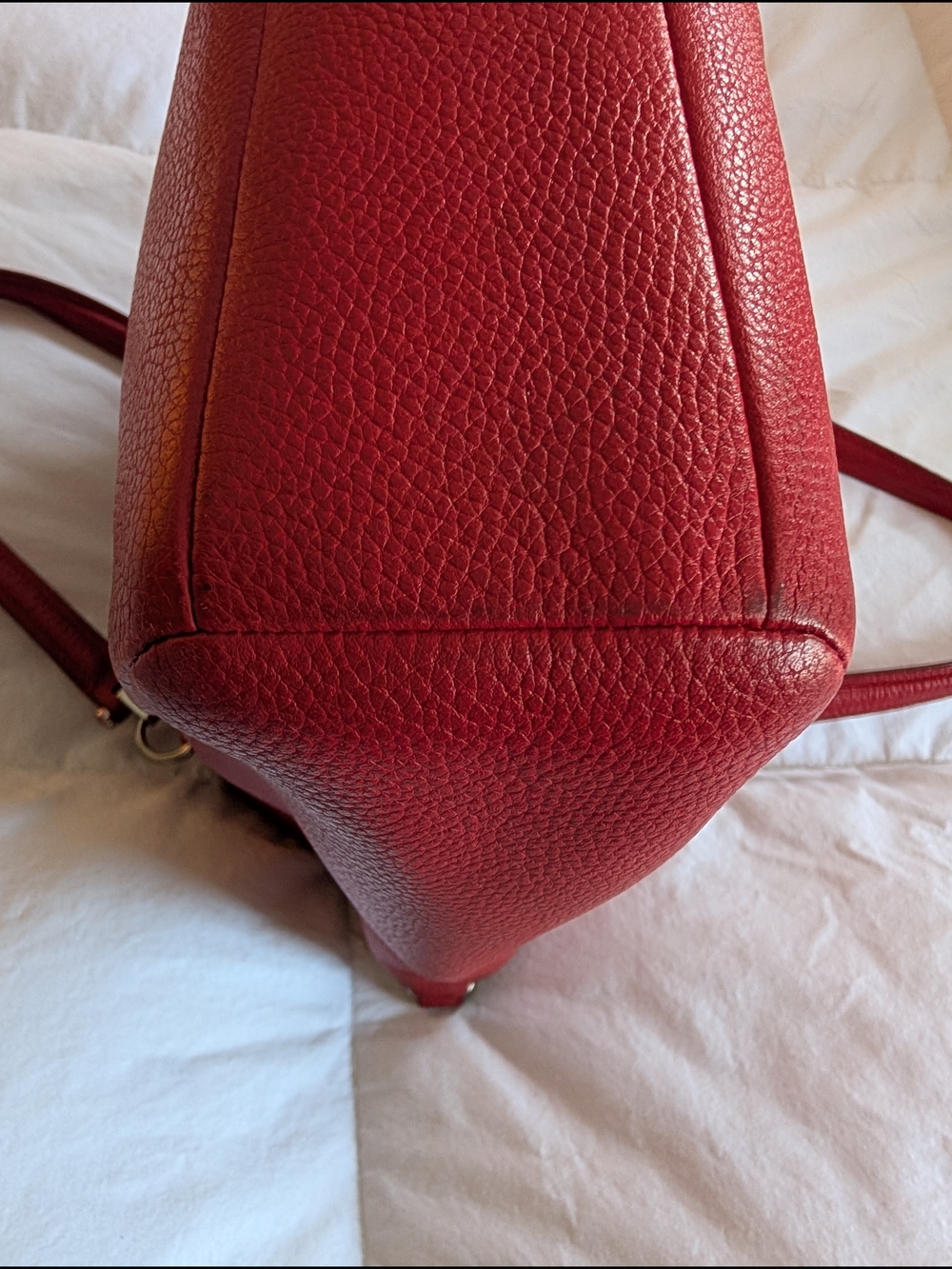 Coach Prairie 2-Way Cherry Red Pebbled Leather Handbag - Picture 15 of 15